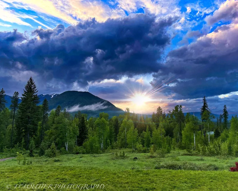 Mountain landscape at dusk